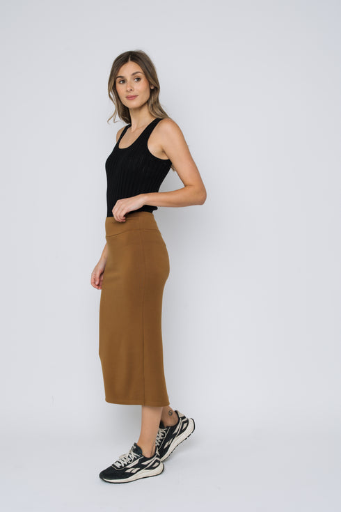 Erin-Luxe Fleece Midi Skirt